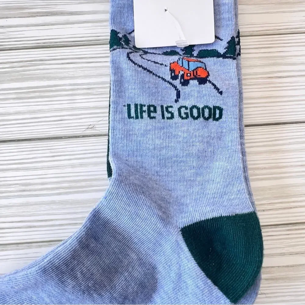 LIFE IS GOOD Men's Lightweight Low Cut Multi 3 Pack Crew Sock Set